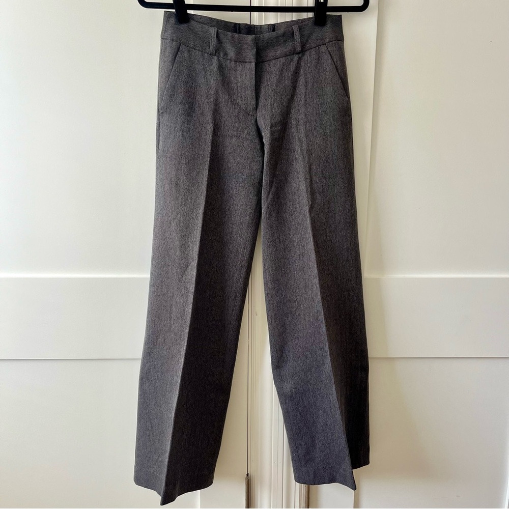 Hennes H&M Y2K 2003 Classic Herringbone Weave Dress Pants Gray Sz 4